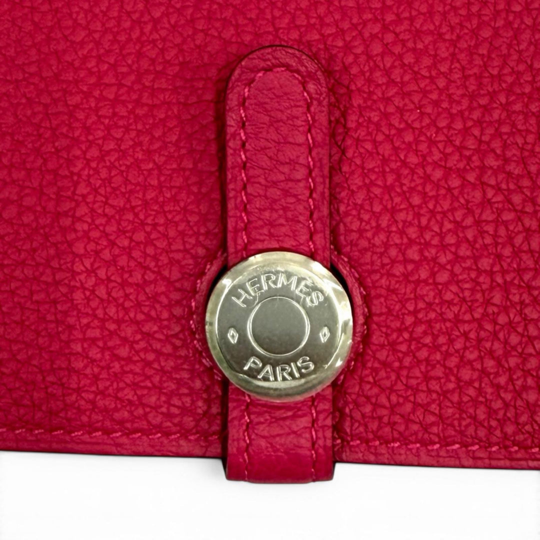 未使用品★HERMES エルメス ドゴンGM フランボワーズ トゴ シルバー金具 セリエ金具 長財布 ロングウォレット U刻印 仏製 レディース