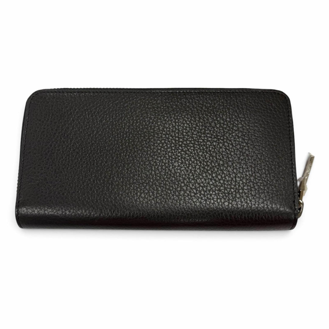 未使用品▼Christian Louboutin クリスチャンルブタン 1245154M039 レザー ラウンドジップ ロングウォレット 長財布 ブラック 保存袋付き