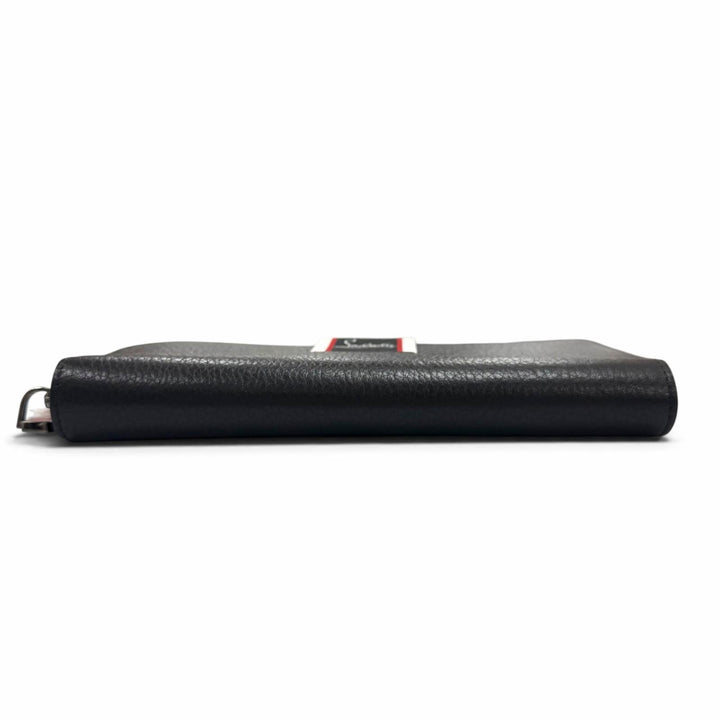 未使用品▼Christian Louboutin クリスチャンルブタン 1245154M039 レザー ラウンドジップ ロングウォレット 長財布 ブラック 保存袋付き