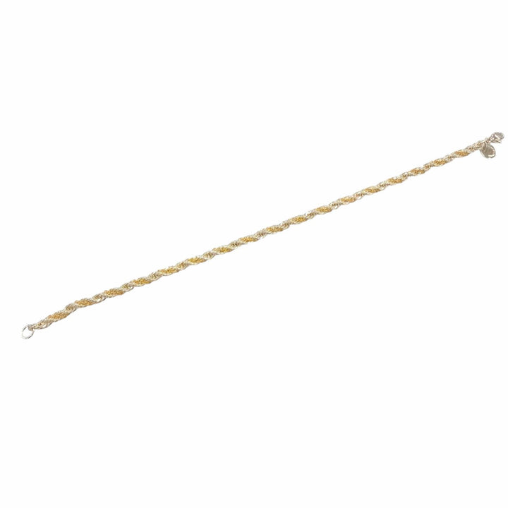 極美品☆TIFFANY&amp;Co. ティファニー ツイストチェーン ブレスレット 925 750 コンビ アクセサリー イエローゴールド シルバー 重量6.2g