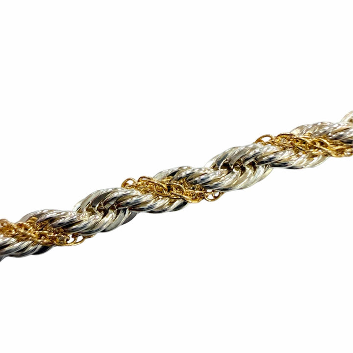 極美品☆TIFFANY&amp;Co. ティファニー ツイストチェーン ブレスレット 925 750 コンビ アクセサリー イエローゴールド シルバー 重量6.2g