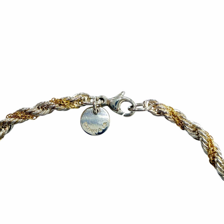 極美品☆TIFFANY&amp;Co. ティファニー ツイストチェーン ブレスレット 925 750 コンビ アクセサリー イエローゴールド シルバー 重量6.2g