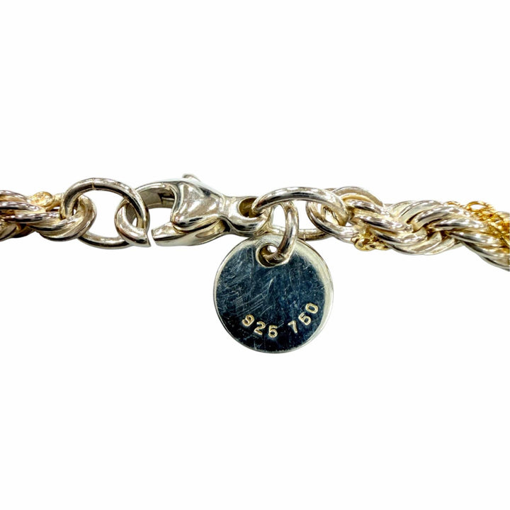 極美品☆TIFFANY&amp;Co. ティファニー ツイストチェーン ブレスレット 925 750 コンビ アクセサリー イエローゴールド シルバー 重量6.2g