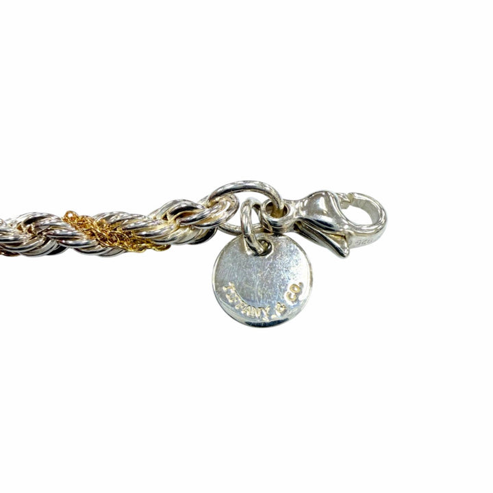 極美品☆TIFFANY&amp;Co. ティファニー ツイストチェーン ブレスレット 925 750 コンビ アクセサリー イエローゴールド シルバー 重量6.2g