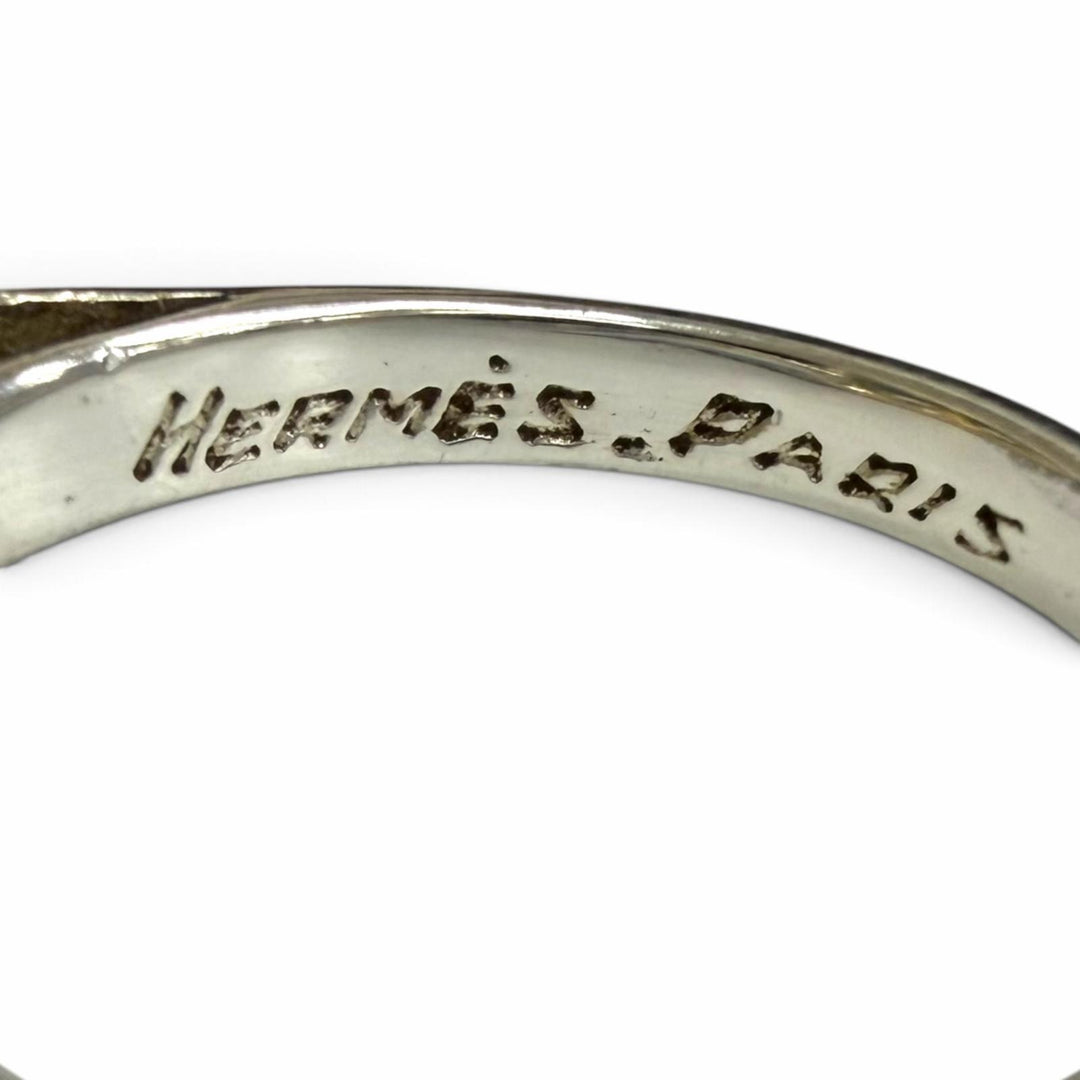 極美品□HERMES エルメス ヴィンテージ SV925 750 シェーヌダンクル リング 指輪 シルバー ゴールド 53 (JP12号相当) 重量3.5g メンズ