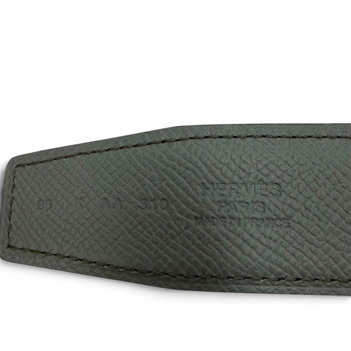 極美品☆HERMES エルメス ベルトバックル セーラー&amp;レザーベルト キット 32 ヴォーオデッセイ マカサール/ヴェール・アマンド 85 K刻印