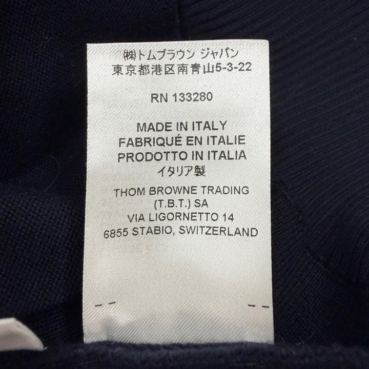 極美品▼THOM BROWNE トムブラウン MKC171A クレープ 4-BAR ミラノ ステッチ Vネック ニットカーディガン ネイビー 2 伊製 正規品 メンズ