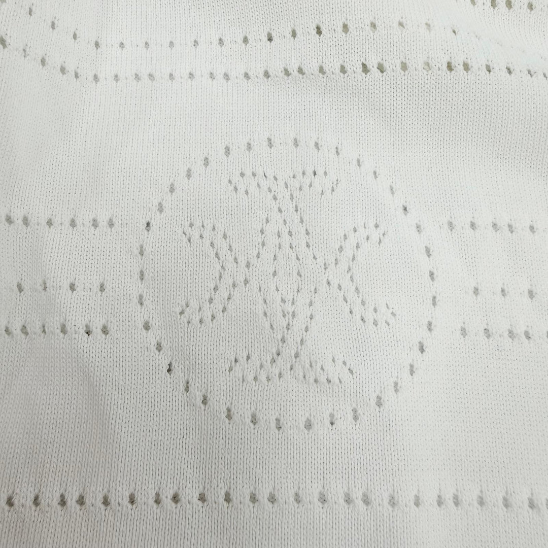 極美品☆HERMES エルメス 06-7720 コットン Hリフト セリエボタン 長袖ニット カーディガン ホワイト 36 イタリア製 正規品 レディース