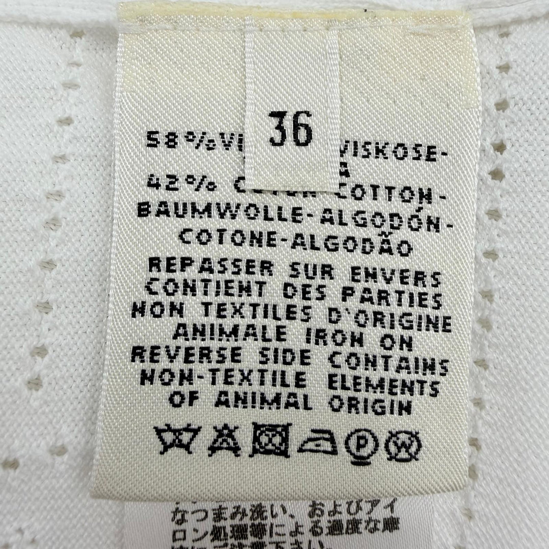 極美品☆HERMES エルメス 06-7720 コットン Hリフト セリエボタン 長袖ニット カーディガン ホワイト 36 イタリア製 正規品 レディース