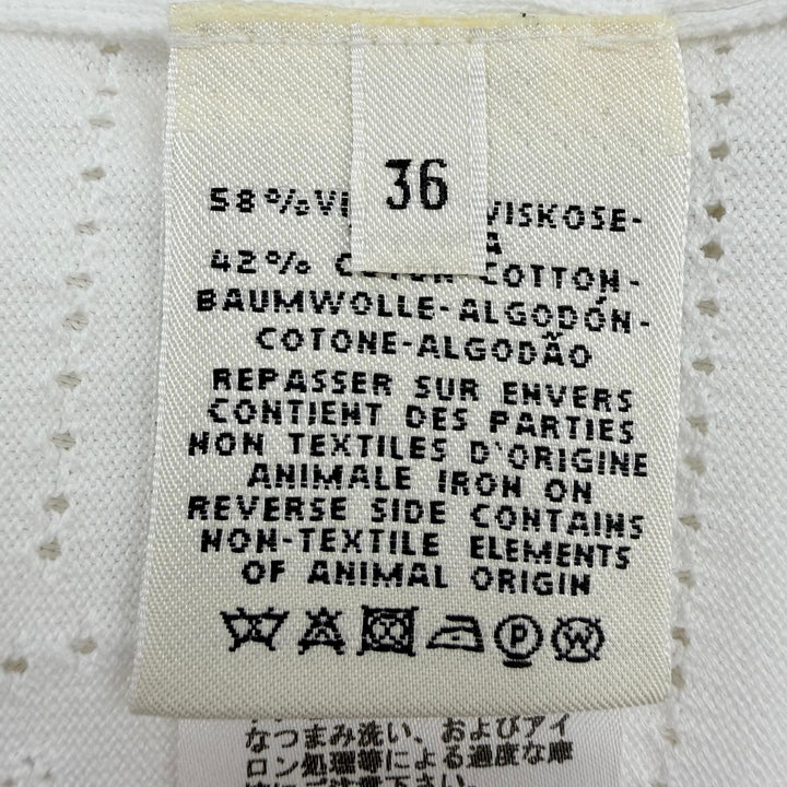 極美品☆HERMES エルメス 06-7720 コットン Hリフト セリエボタン 長袖ニット カーディガン ホワイト 36 イタリア製 正規品 レディース
