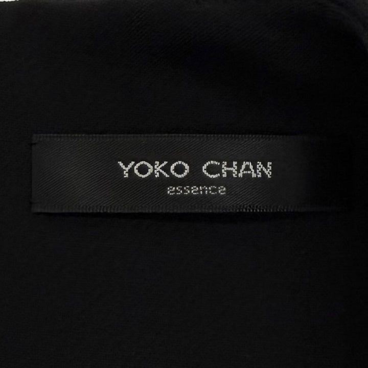 極美品★YOKO CHAN ヨーコチャン YED-117-010 エコパール付 ノースリーブ ワンピース ブラック 36 日本製 正規品 レディース