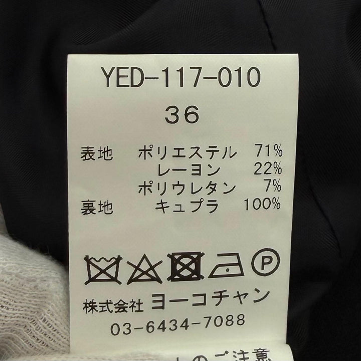 極美品★YOKO CHAN ヨーコチャン YED-117-010 エコパール付 ノースリーブ ワンピース ブラック 36 日本製 正規品 レディース