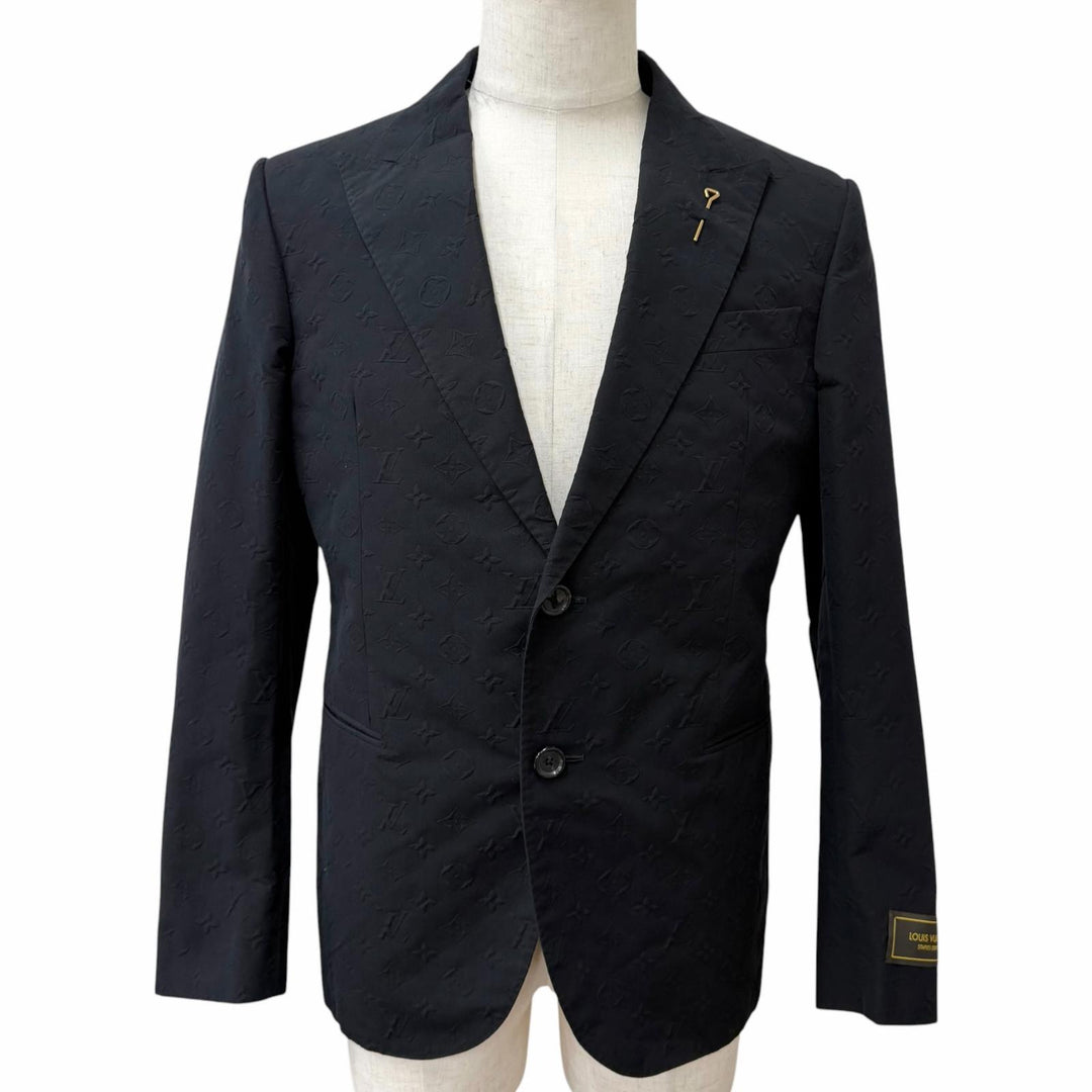 極美品□LOUIS VUITTON ルイヴィトン 22SS ステープルズエディション モノグラムエンボス テーラードジャケット 正規品 50 イタリア製