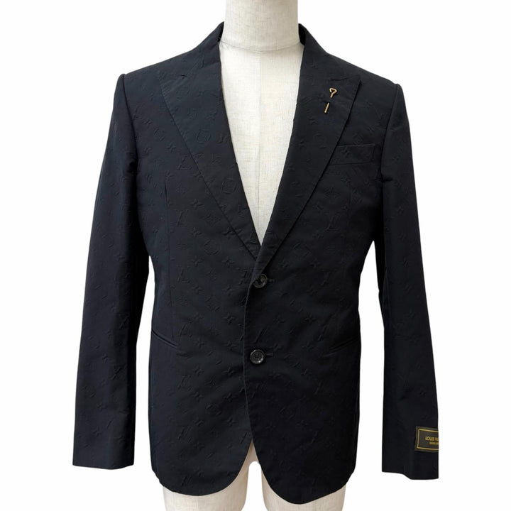 極美品□LOUIS VUITTON ルイヴィトン 22SS ステープルズエディション モノグラムエンボス テーラードジャケット 正規品 50 イタリア製