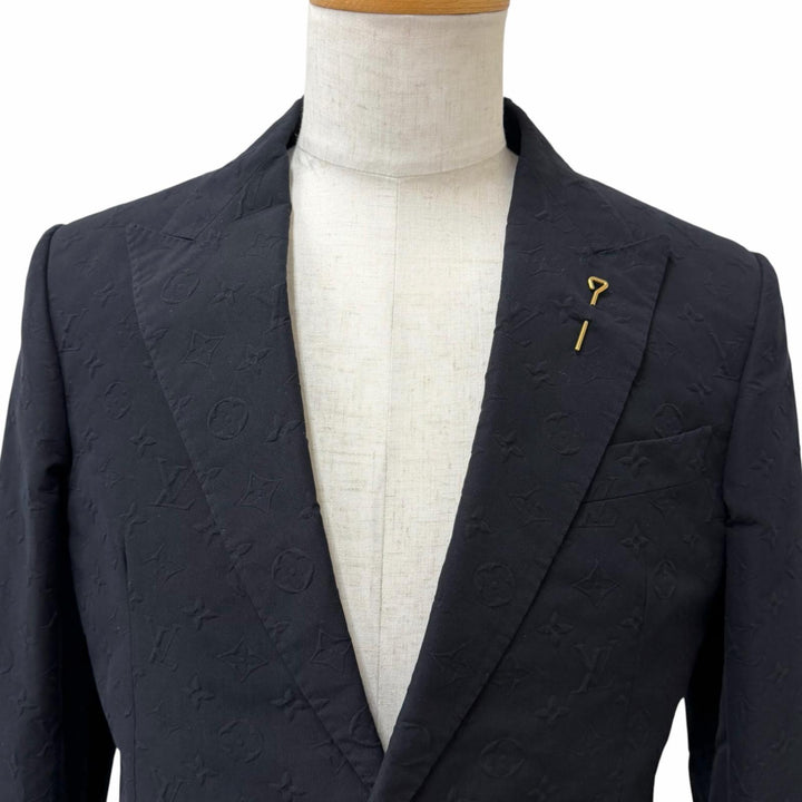極美品□LOUIS VUITTON ルイヴィトン 22SS ステープルズエディション モノグラムエンボス テーラードジャケット 正規品 50 イタリア製