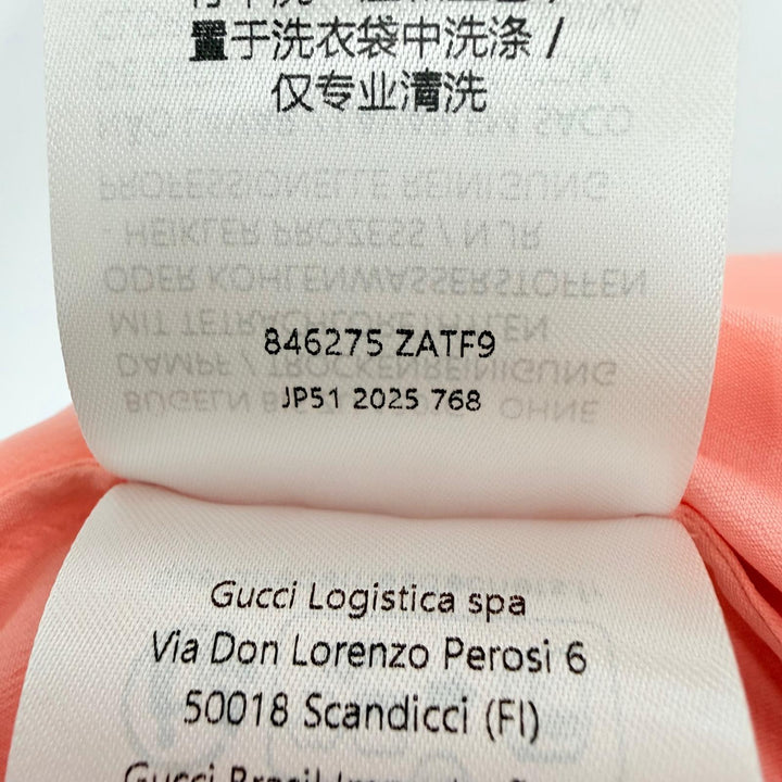 未使用品☆GUCCI グッチ 25AW 846275 シルク100％ GG柄 ペチコート付 タイトスカート ピンク 40 イタリア製 正規品 ハンガー付き
