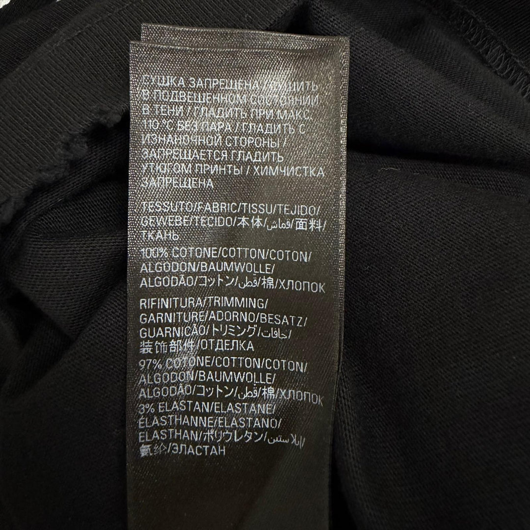 極美品□BALENCIAGA バレンシアガ 2023年製 739028 Darkwave Tee ダメージ加工 ロゴプリント 半袖Ｔシャツ ブラック 1 正規品 メンズ