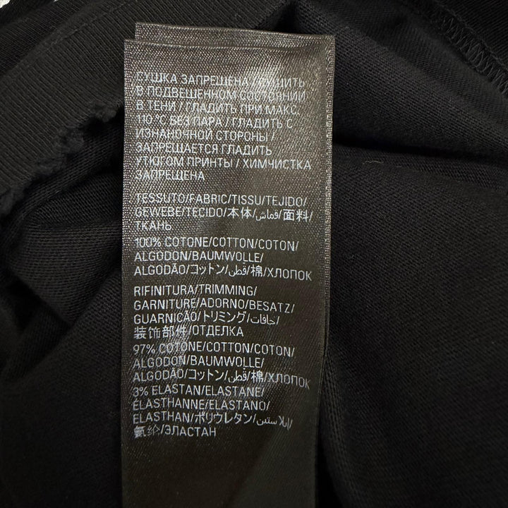 極美品□BALENCIAGA バレンシアガ 2023年製 739028 Darkwave Tee ダメージ加工 ロゴプリント 半袖Ｔシャツ ブラック 1 正規品 メンズ