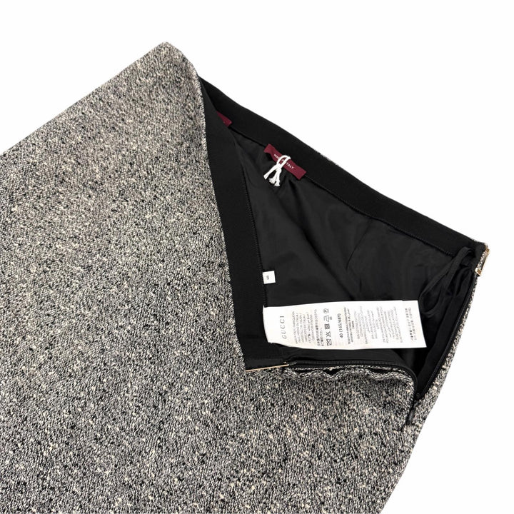 未使用品☆GUCCI グッチ 25AW 846316 サイドスリット ツイードスカート タイトスカート グレー 40 イタリア製 正規品 レディース