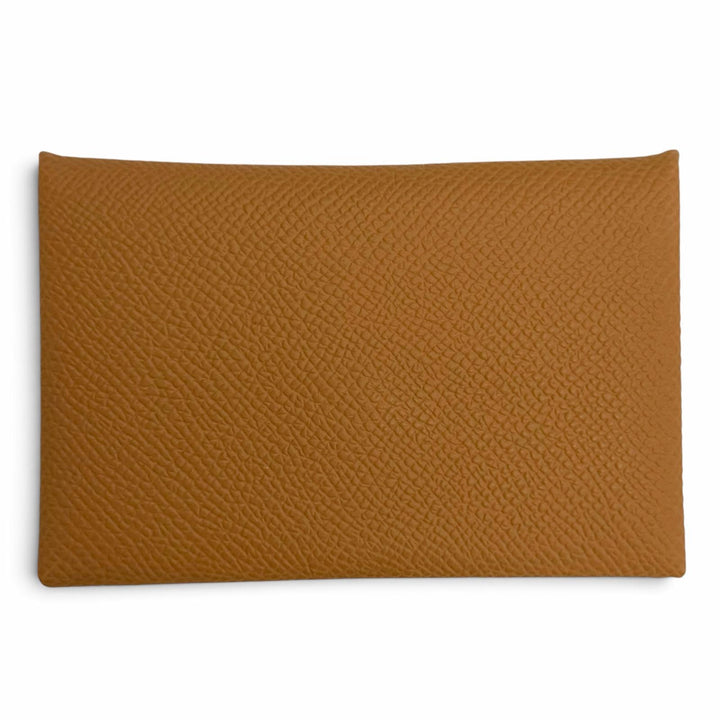 未使用品△HERMES エルメス カルヴィ ヴォーエプソン シルバー金具 カードケース パスケース ブラウン W刻印 フランス製 レディース 箱付