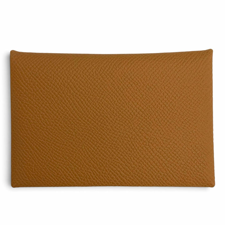 未使用品△HERMES エルメス カルヴィ ヴォーエプソン シルバー金具 カードケース パスケース ブラウン W刻印 フランス製 レディース 箱付