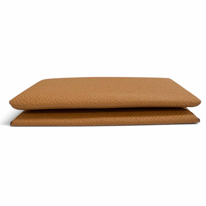 未使用品△HERMES エルメス カルヴィ ヴォーエプソン シルバー金具 カードケース パスケース ブラウン W刻印 フランス製 レディース 箱付