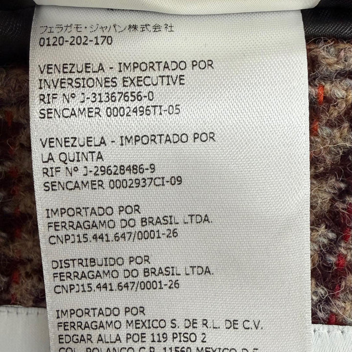極美品□Salvatore Ferragamo サルヴァトーレフェラガモ バージンウール100％ ハウンドトゥース チェスターコート 46 イタリア製 正規品