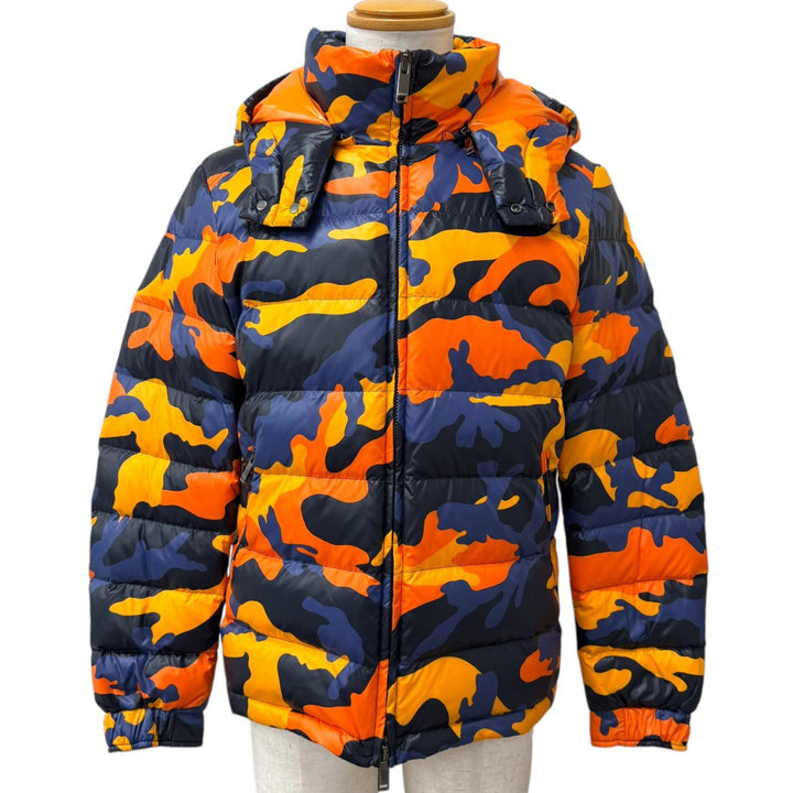 極美品□VALENTINO ヴァレンティノ TV3CNA315UL カモフラ柄 フーデッド ダウンジャケット マルチカラー 46 イタリア製 正規品 メンズ