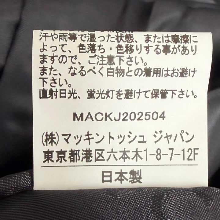 未使用品□Mackintosh マッキントッシュ CRAWFORD カシミヤ100％ ロロピアーナ社製RAIN SYSTEM使用 チェスターコート 38 日本製 正規品