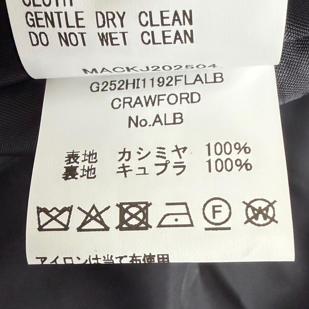 未使用品□Mackintosh マッキントッシュ CRAWFORD カシミヤ100％ ロロピアーナ社製RAIN SYSTEM使用 チェスターコート 38 日本製 正規品