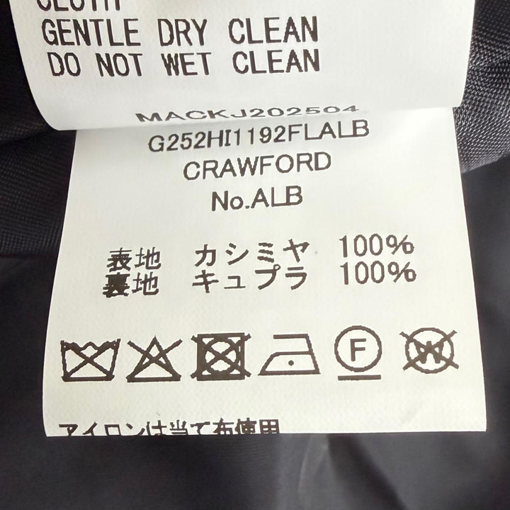 未使用品□Mackintosh マッキントッシュ CRAWFORD カシミヤ100％ ロロピアーナ社製RAIN SYSTEM使用 チェスターコート 38 日本製 正規品