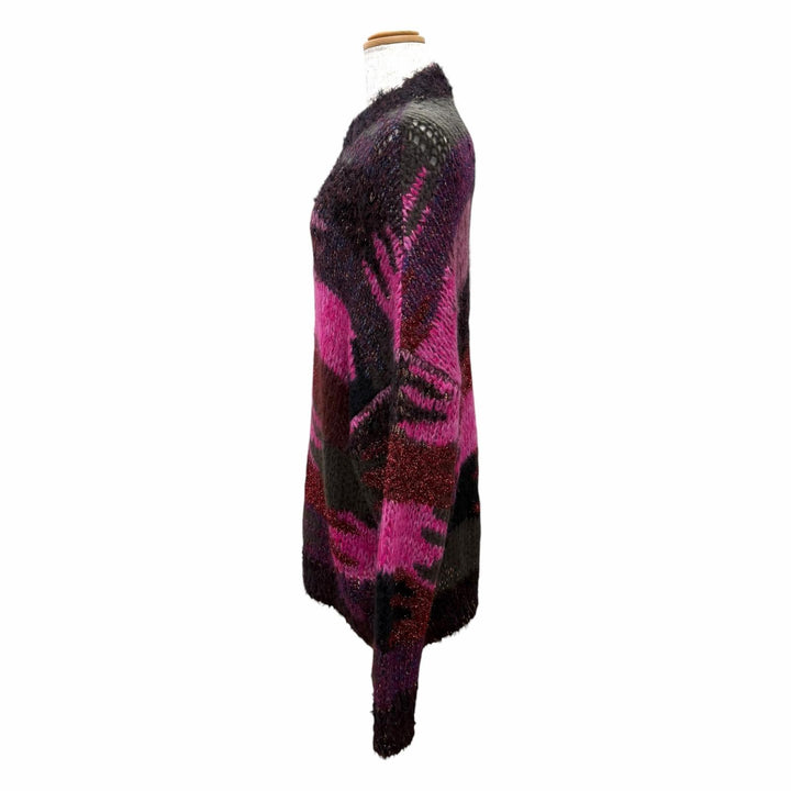 極美品△SAINT LAURENT PARIS サンローランパリ 529719 モヘア ウール ラメ グラデーション プルオーバー ニット ピンク系 XS 正規品
