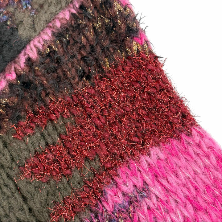 極美品△SAINT LAURENT PARIS サンローランパリ 529719 モヘア ウール ラメ グラデーション プルオーバー ニット ピンク系 XS 正規品