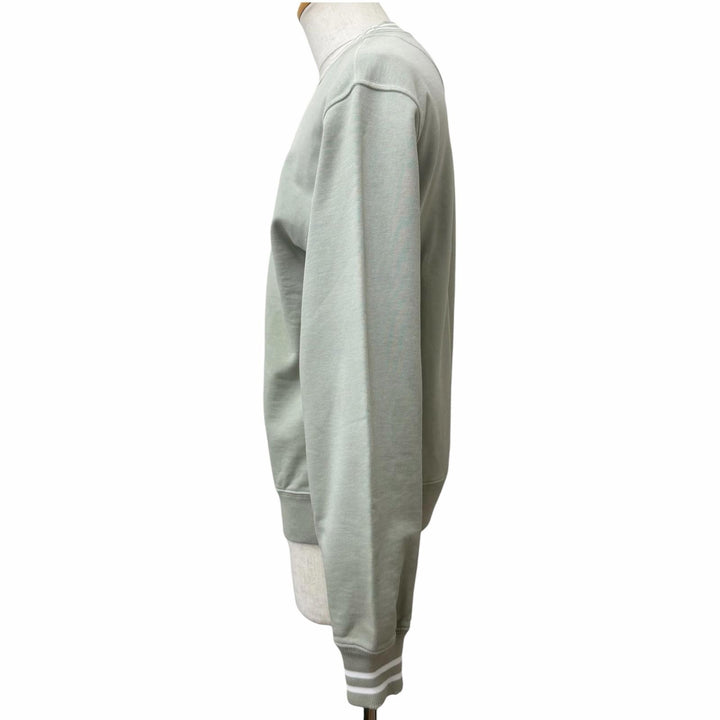 美品□PRADA プラダ 2024年製 UJL69B コットン100％ ダメージ加工 トレーナー スウェットシャツ ライトグリーン XS イタリア製 正規品