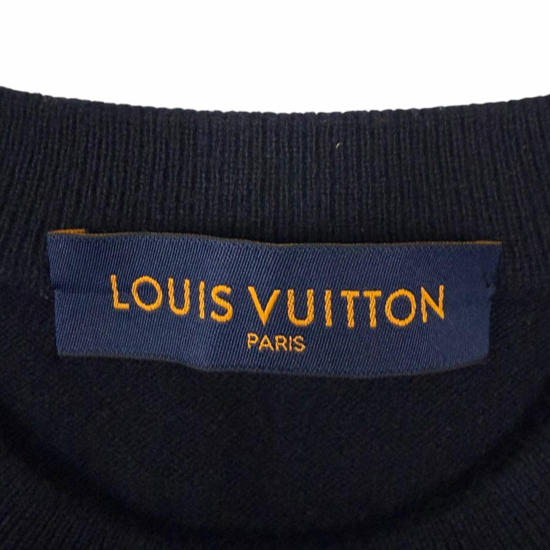 美品□LOUIS VUITTON NIGO ルイヴィトン ニゴー カシミヤ ウール インタルシア ジャガード ドラゴン セーター XS イタリア製 正規品