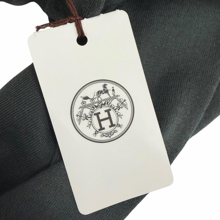 未使用品□HERMES エルメス 23SS コットン100％ シェーヌダンクル 金具デザイン 薄手 セーター カーキ XXL イタリア製 正規品 メンズ