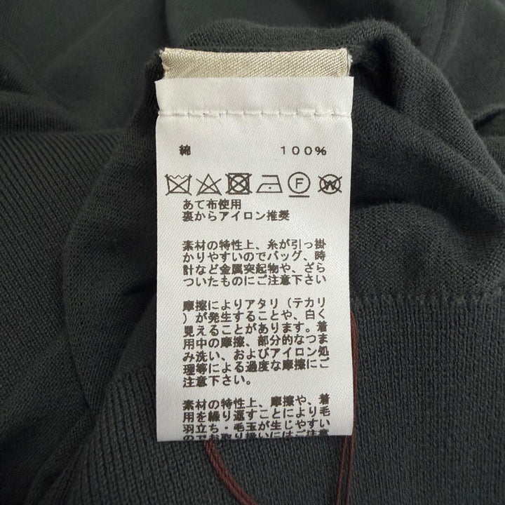 未使用品□HERMES エルメス 23SS コットン100％ シェーヌダンクル 金具デザイン 薄手 セーター カーキ XXL イタリア製 正規品 メンズ