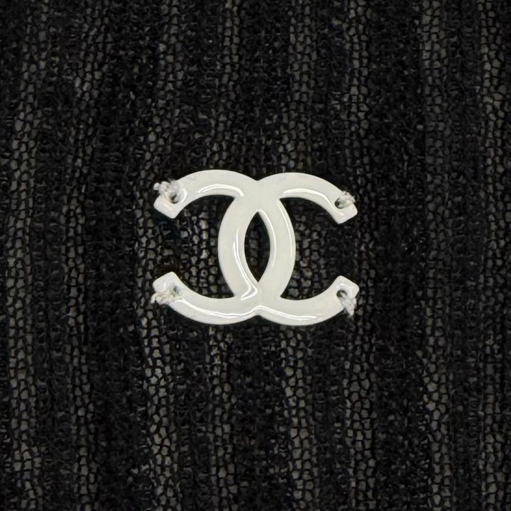 未使用品★CHANEL シャネル P81543K11855 ココビーチ ココマーク 半袖 トップス ブラック 34 イタリア製 正規品 レディース 保存袋付き
