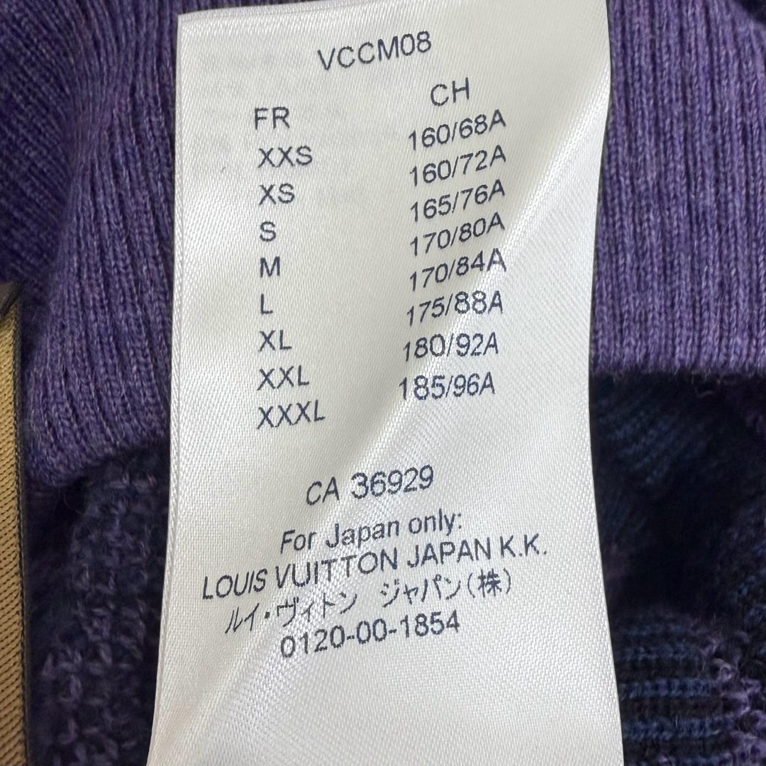 未使用品□LOUIS VUITTON ルイヴィトン オズの魔法使い ブリックロード Plain Rainbow セーター ネイビー パープル L イタリア製 正規品
