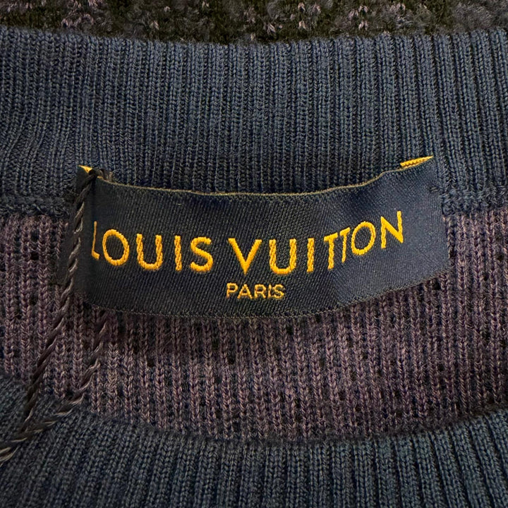 未使用品□LOUIS VUITTON ルイヴィトン オズの魔法使い ブリックロード Plain Rainbow セーター ネイビー パープル L イタリア製 正規品