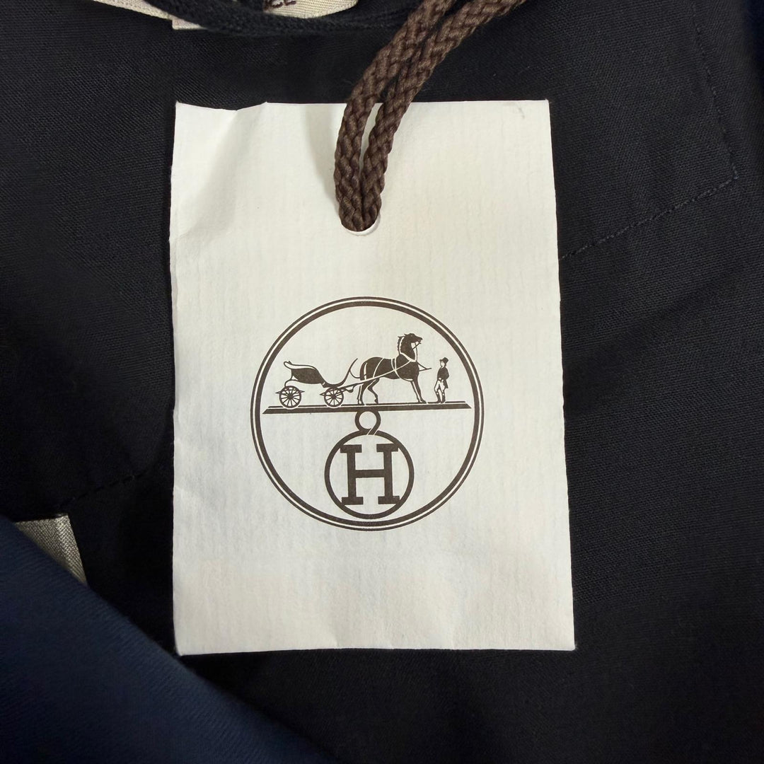 極美品□HERMES エルメス コットン セリエボタン クルードセル チノパンツ テーパードパンツ ネイビー 42 フランス製 メンズ オススメ
