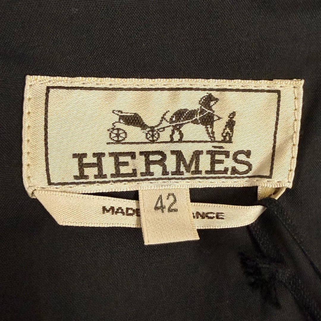 極美品□HERMES エルメス コットン セリエボタン クルードセル チノパンツ テーパードパンツ ネイビー 42 フランス製 メンズ オススメ