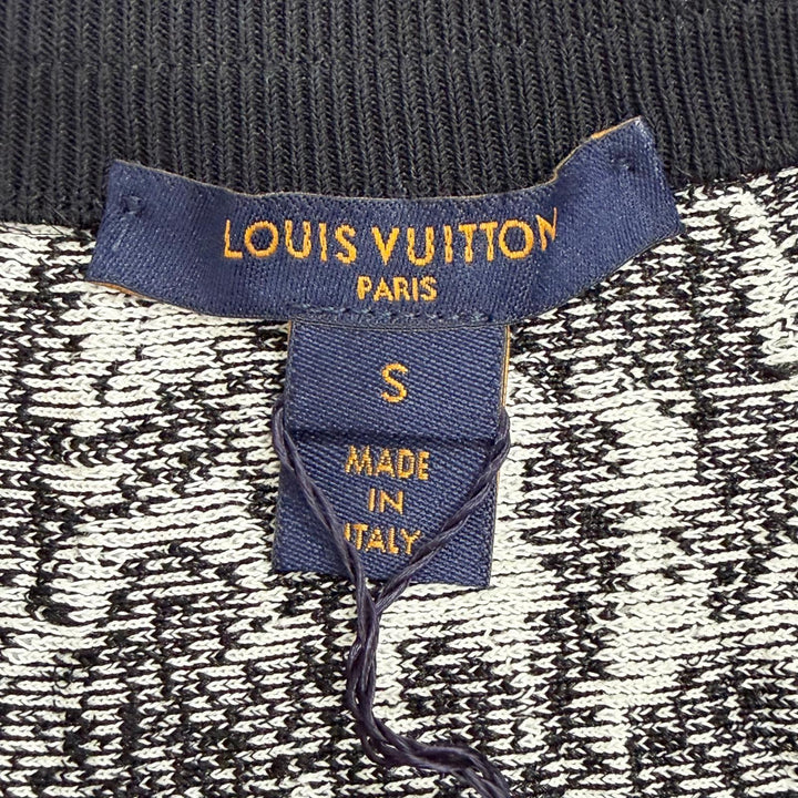 未使用品△LOUIS VUITTON ルイヴィトン 総柄 ジャガード ミニ フレアスカート ブラック ホワイト S イタリア製 正規品 レディース