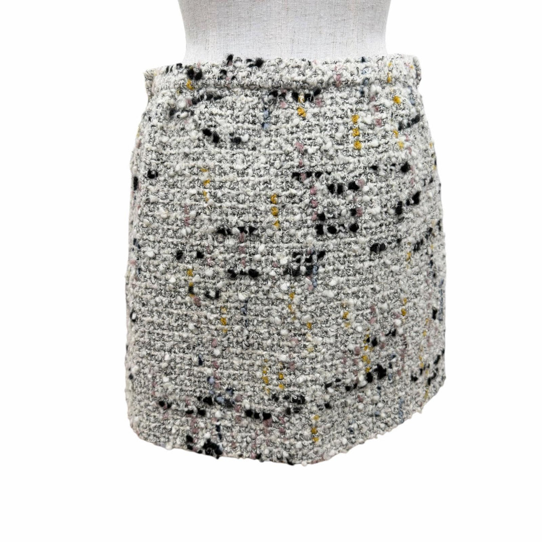 未使用品☆LOUIS VUITTON ルイヴィトン 24AW ウール アルパカ リネン混 イカリボタン ミニ丈 ツイードスカート アイボリー系 36 正規品
