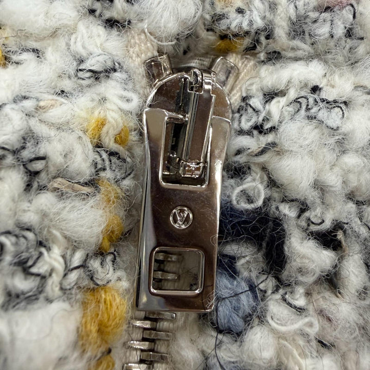 未使用品☆LOUIS VUITTON ルイヴィトン 24AW ウール アルパカ リネン混 イカリボタン ミニ丈 ツイードスカート アイボリー系 36 正規品