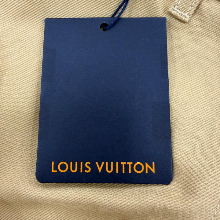 未使用品☆LOUIS VUITTON ルイヴィトン 24AW コットン100％ ロゴボタン ワイドパンツ ベージュ IT 40 イタリア製 正規品 レディース