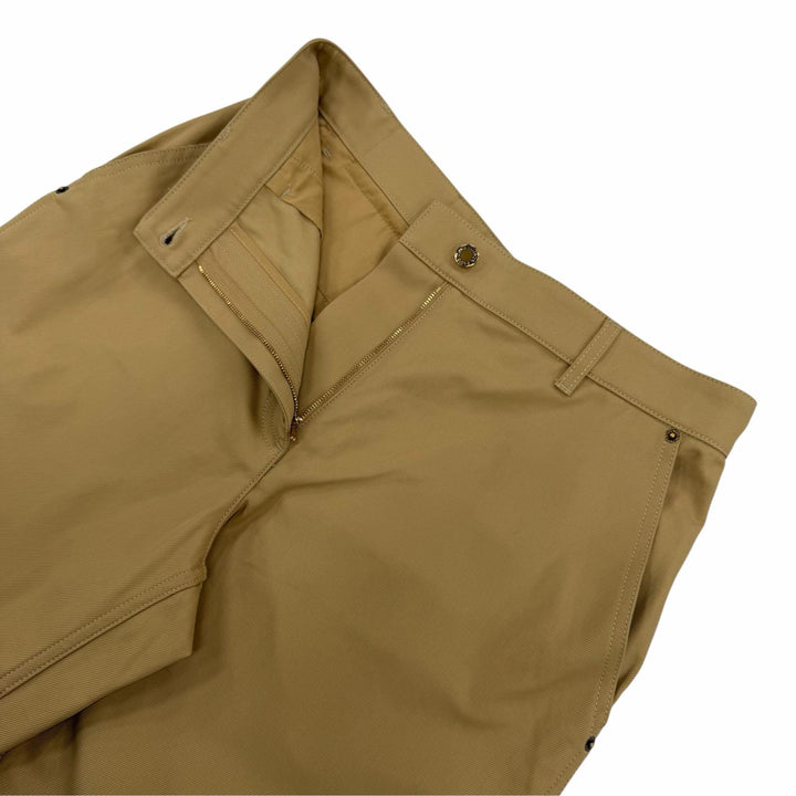 未使用品☆LOUIS VUITTON ルイヴィトン 24AW コットン100％ ロゴボタン ワイドパンツ ベージュ IT 40 イタリア製 正規品 レディース