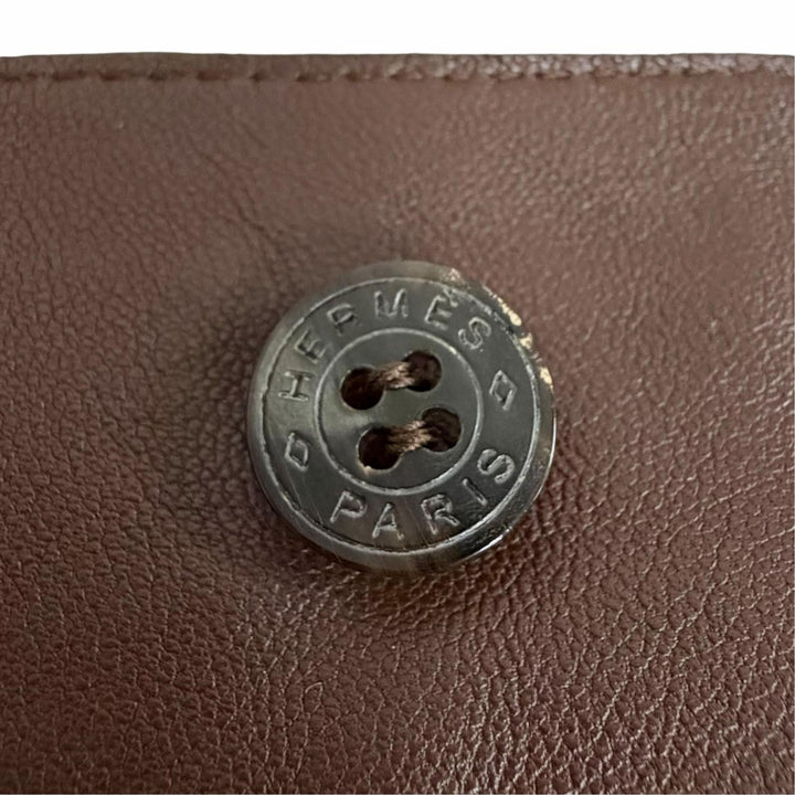未使用品△HERMES エルメス 3H1414D3 シルバー金具 チェーン付き サイドジップ ラムレザー ショートパンツ ダークブラウン 36 フランス製
