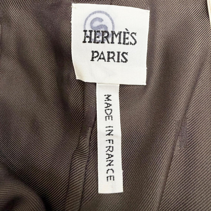 未使用品△HERMES エルメス 3H1414D3 シルバー金具 チェーン付き サイドジップ ラムレザー ショートパンツ ダークブラウン 36 フランス製
