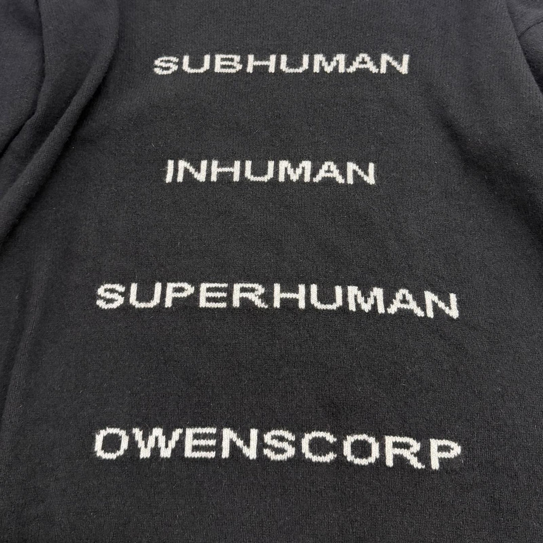 極美品★Rick Owens リックオウエンス RR02B2671-WSBRS カシミヤ ウール混 英字デザイン 長袖 ニット ワンピース ブラック M イタリア製